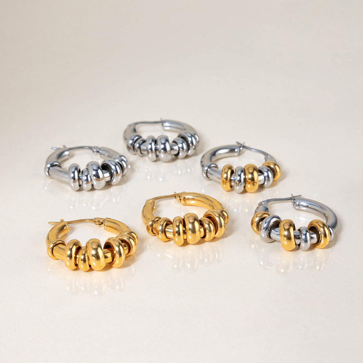 Geometric Interlocking Ring Earrings | Quiet Sculptural Elegance Modern Poise