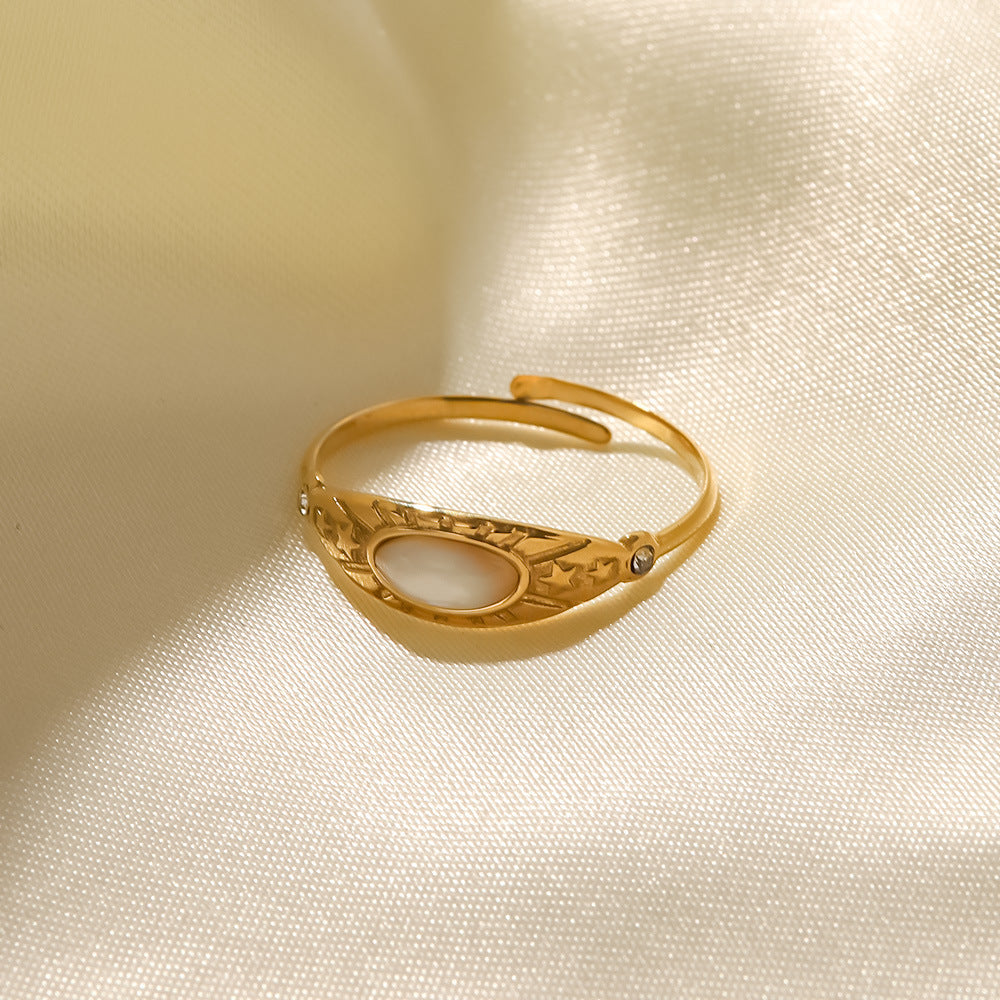 Women’s Stainless Steel Ring | French Retro Parisian Elegance
