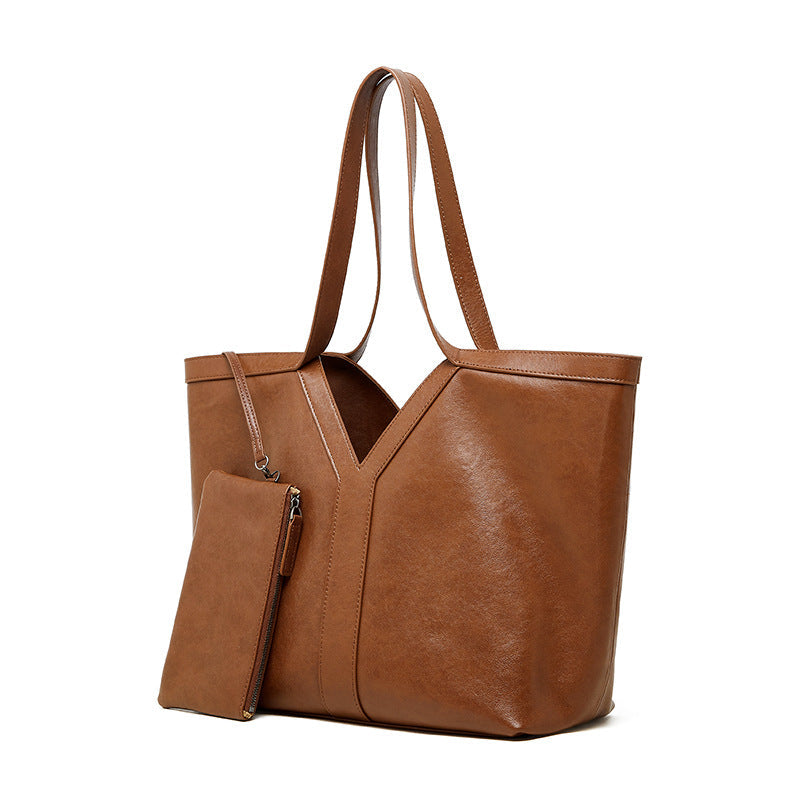 Women’s Genuine Leather Tote Bag | Effortless Autumn Elegance