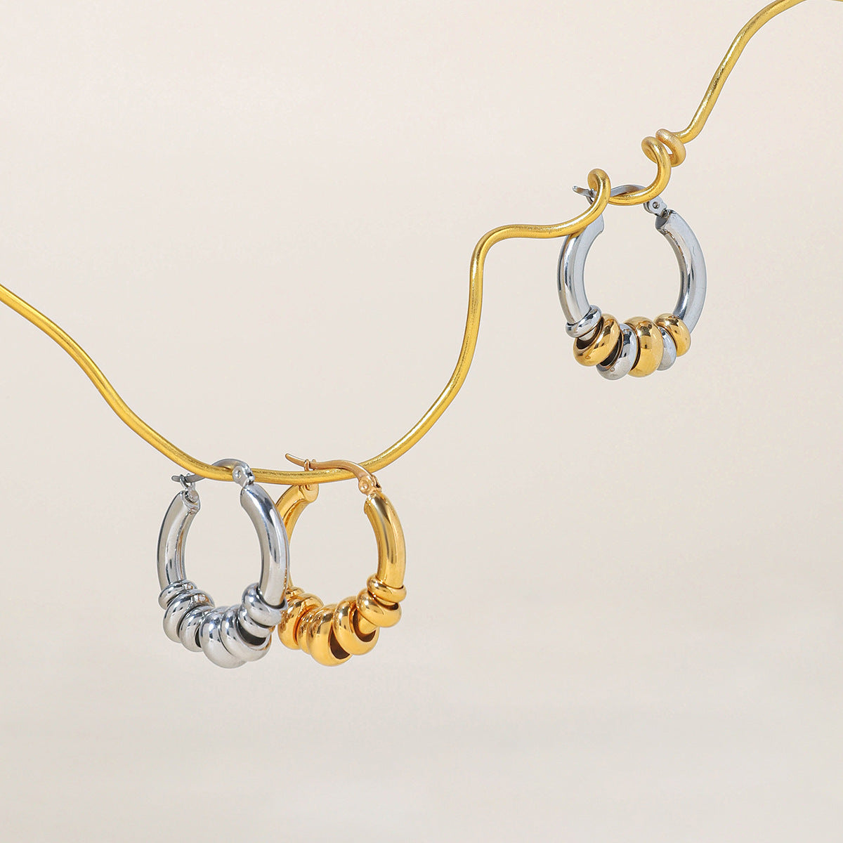 Geometric Interlocking Ring Earrings | Quiet Sculptural Elegance Modern Poise