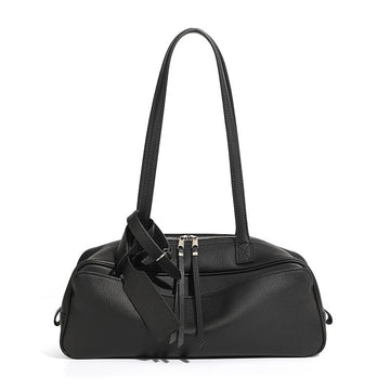 Women’s Genuine Pebbled Leather Shoulder Handbag | Effortless Everyday Elegance