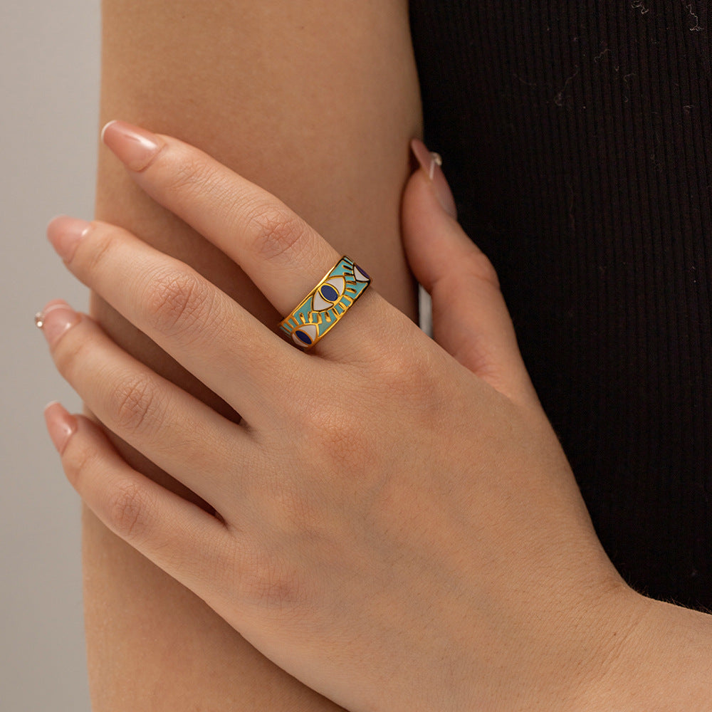 French Retro Devil's Eye Ring | Effortless Parisian Elegance