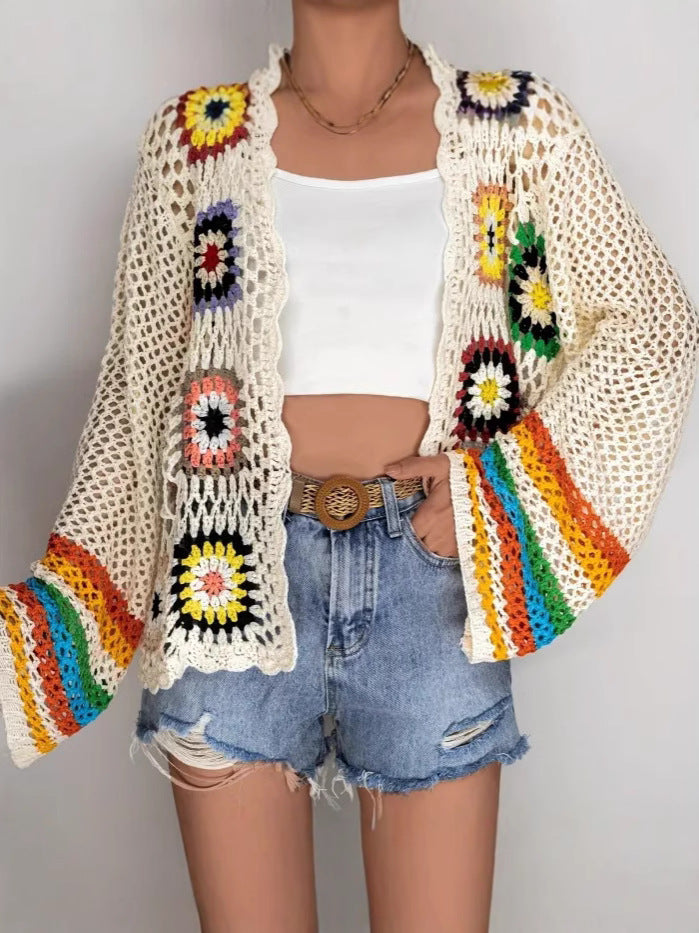 Crochet Patch Cardigan | Retro Charm And Modern Ease