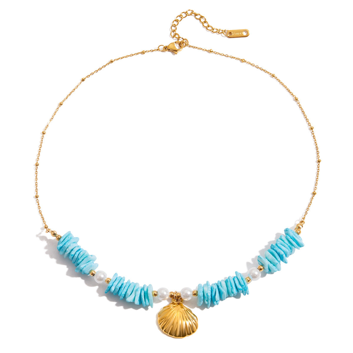 Mint Green Shell Pearl Pendant Necklace | Effortless Pastel Elegance