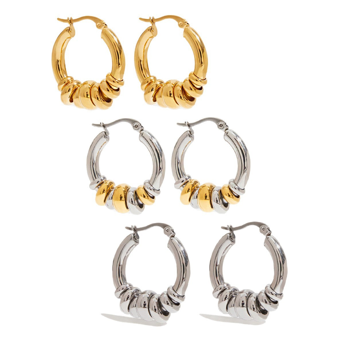 Geometric Interlocking Ring Earrings | Quiet Sculptural Elegance Modern Poise