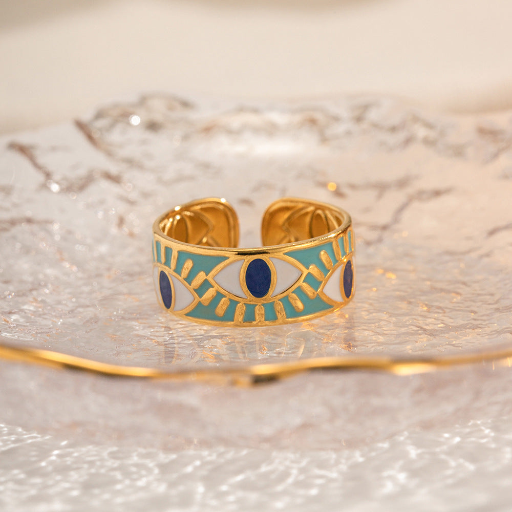 French Retro Devil's Eye Ring | Effortless Parisian Elegance