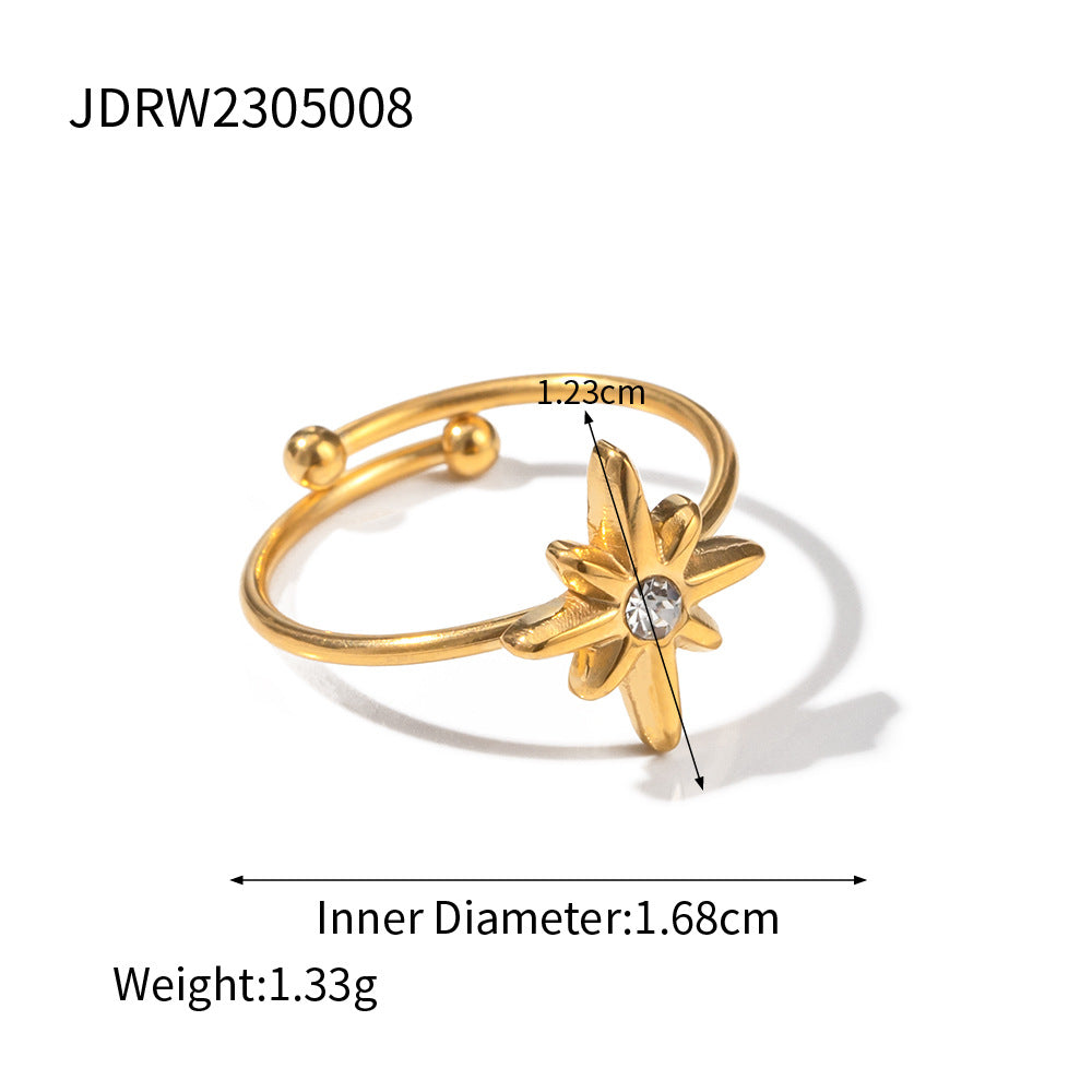 White Diamond Octagram Ring | Timeless Geometric Sophistication and Poise