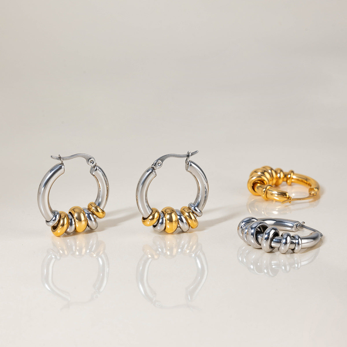 Geometric Interlocking Ring Earrings | Quiet Sculptural Elegance Modern Poise