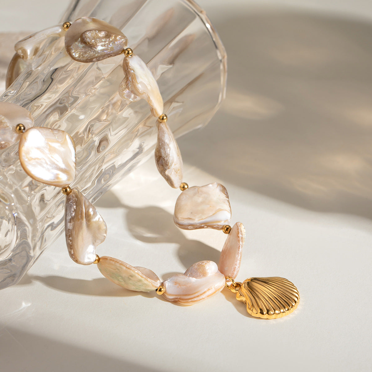 Natural Shell String Pendant Necklace | Effortless Coastal Elegance