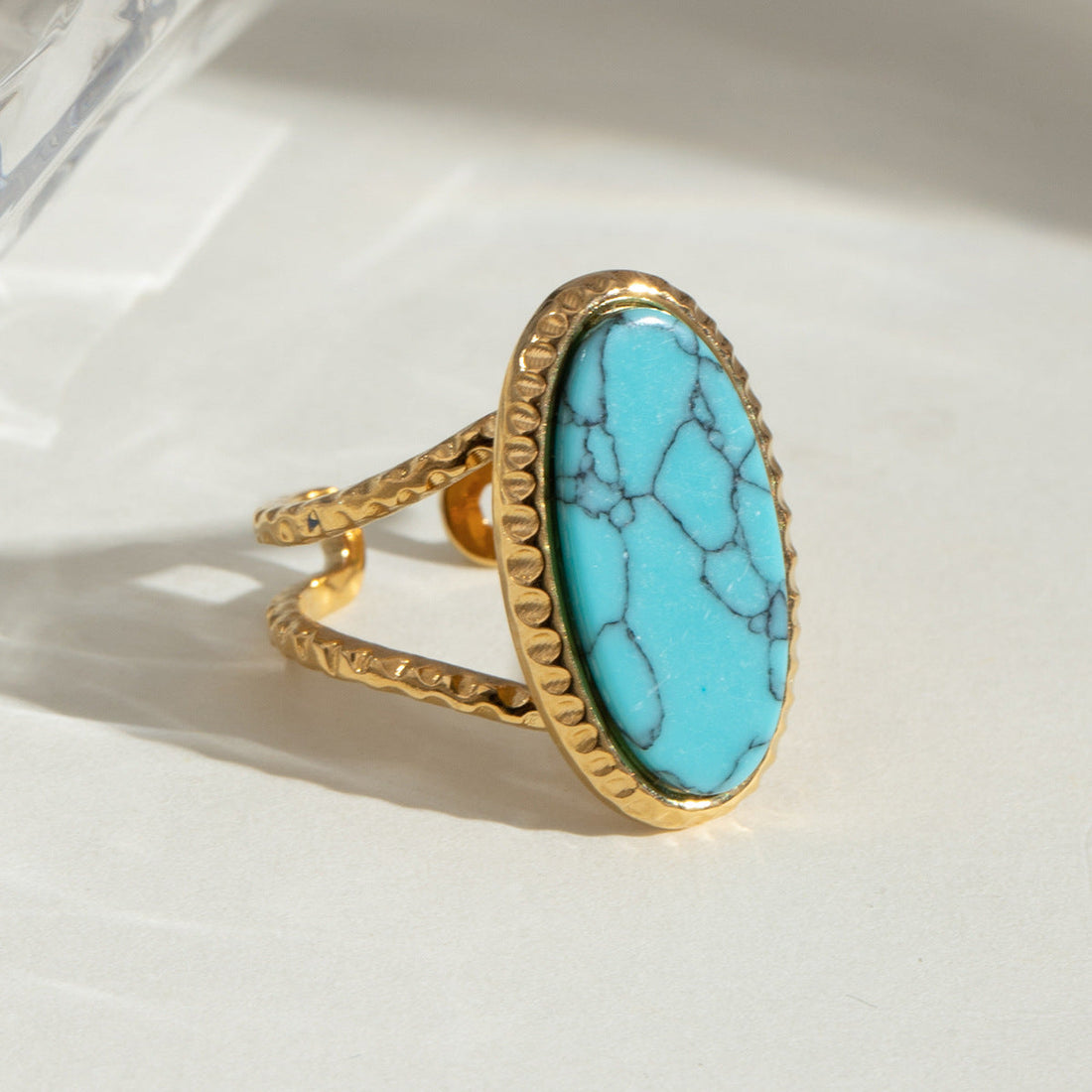 Adjustable Oval Turquoise Tiger's Eye Ring | Effortless Everyday Luxury