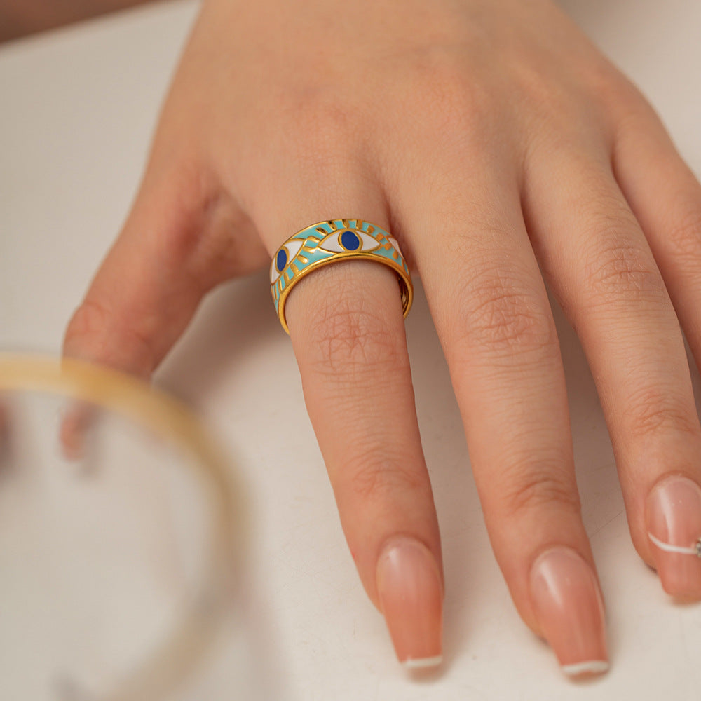 French Retro Devil's Eye Ring | Effortless Parisian Elegance