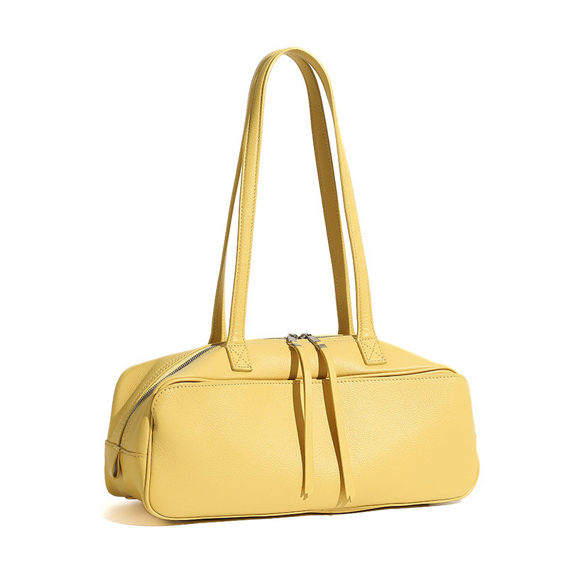 Women’s Genuine Pebbled Leather Shoulder Handbag | Effortless Everyday Elegance