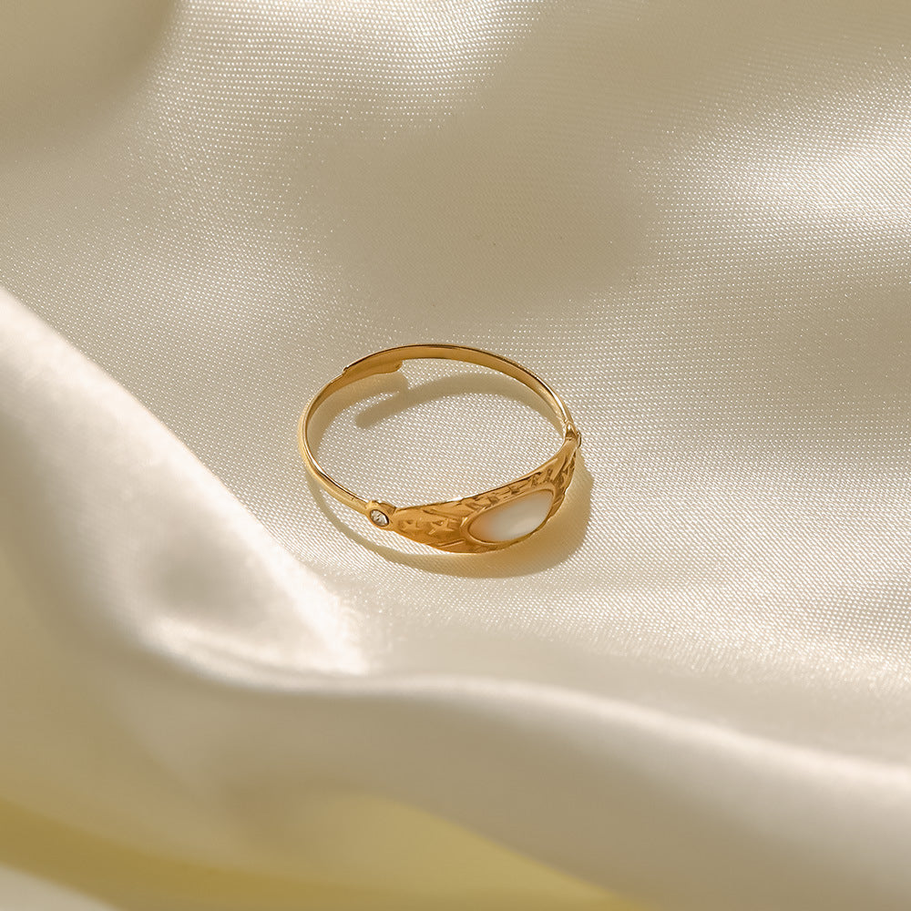 Women’s Stainless Steel Ring | French Retro Parisian Elegance