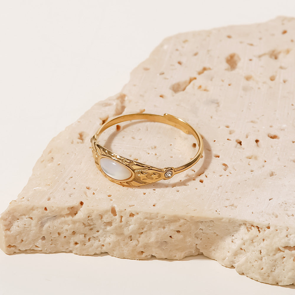Women’s Stainless Steel Ring | French Retro Parisian Elegance