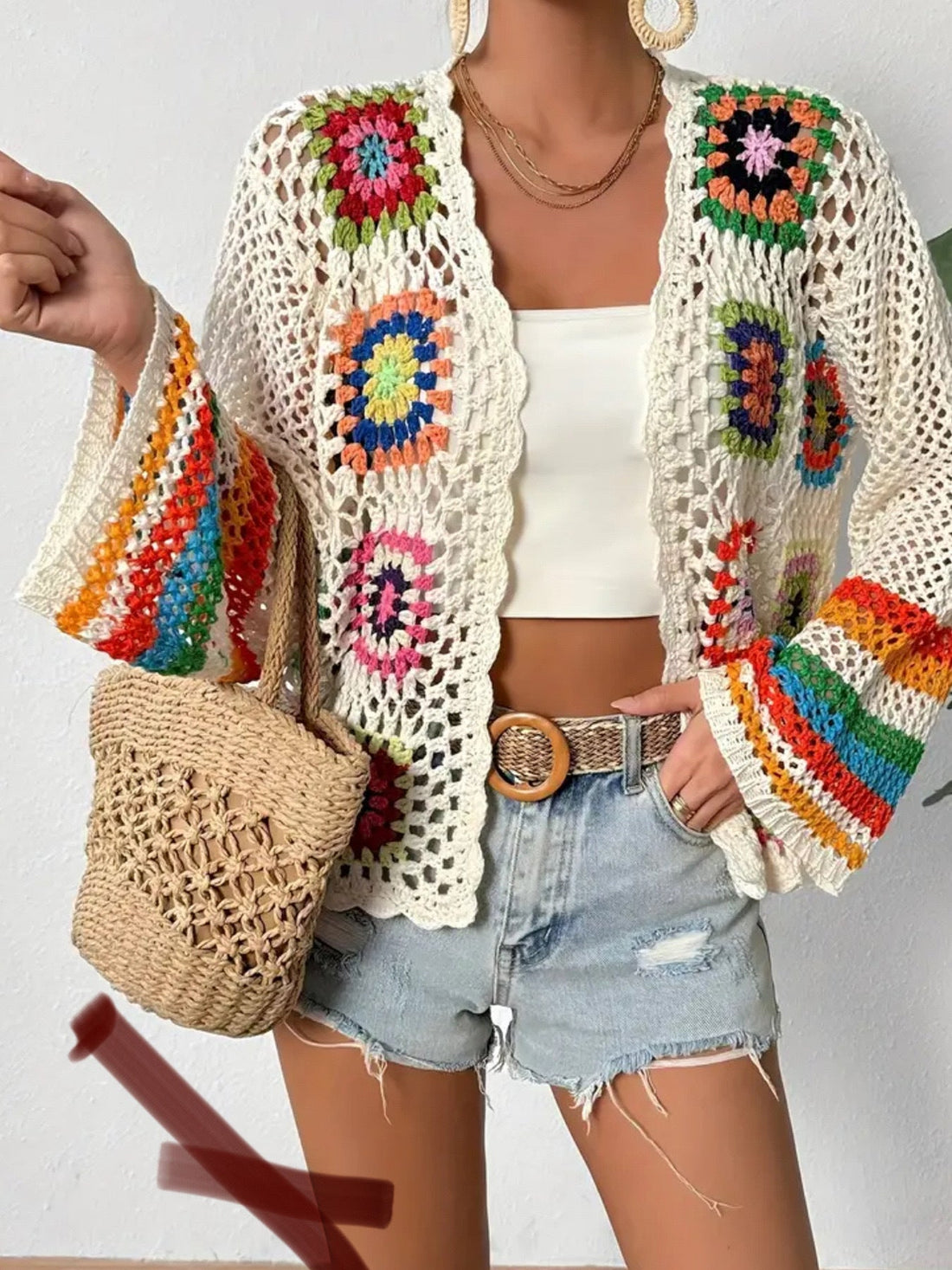Crochet Patch Cardigan | Retro Charm And Modern Ease