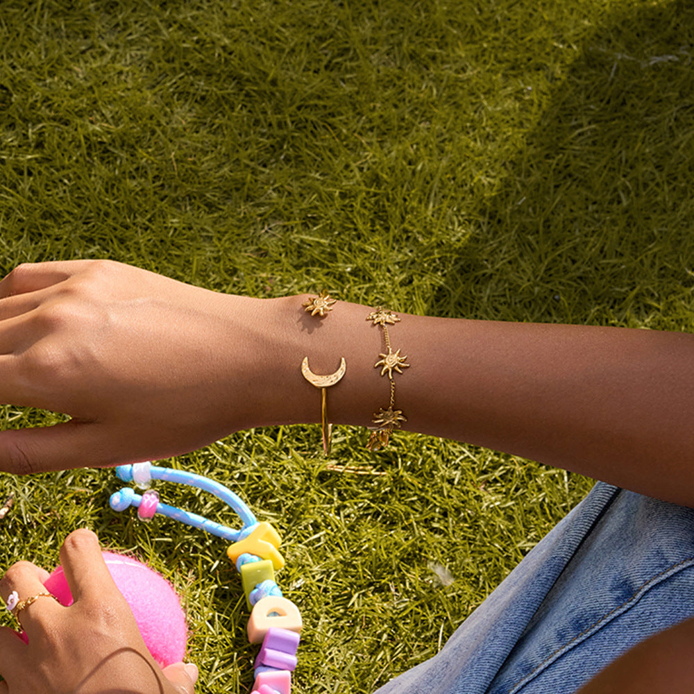 Eclipse Moon & Sun Bracelet | Celestial Balance and Effortless Elegance