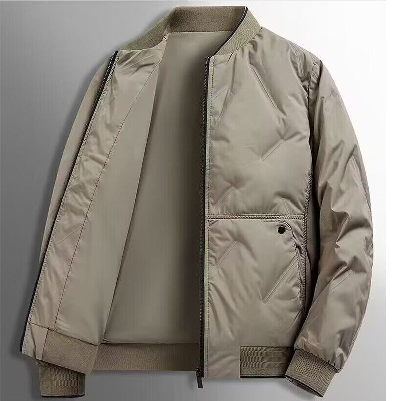 Men’s Quilted Puffer Bomber Jacket | Quiet Winter Elegance