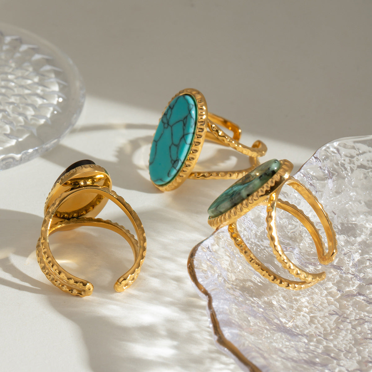 Adjustable Oval Turquoise Tiger's Eye Ring | Effortless Everyday Luxury