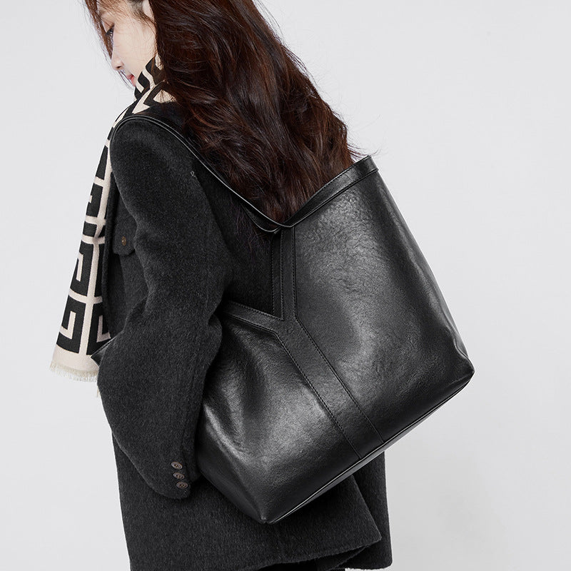 Women’s Genuine Leather Tote Bag | Effortless Autumn Elegance