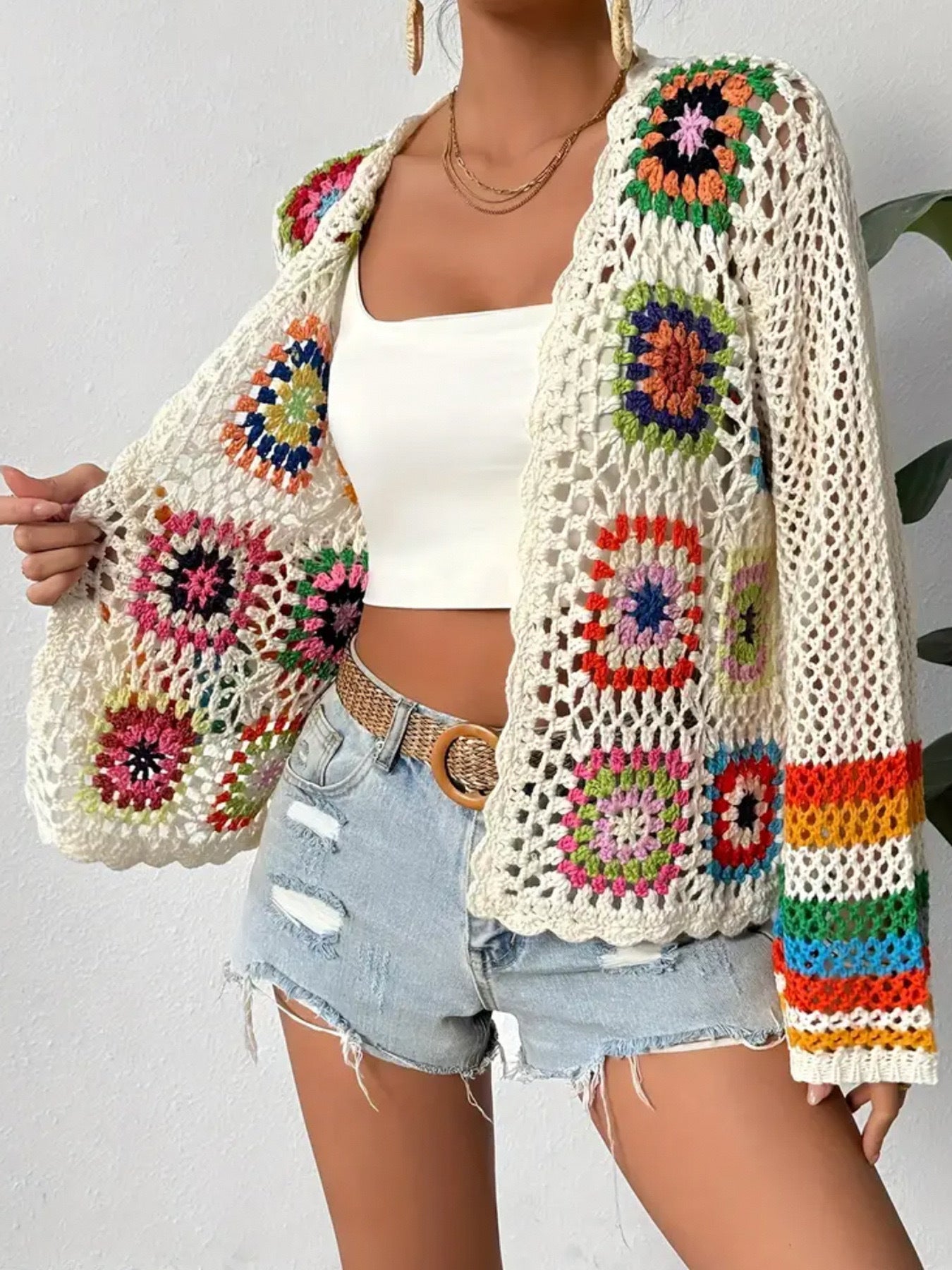 Crochet Patch Cardigan | Retro Charm And Modern Ease