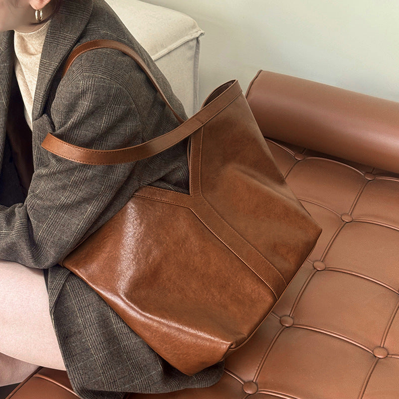 Women’s Genuine Leather Tote Bag | Effortless Autumn Elegance