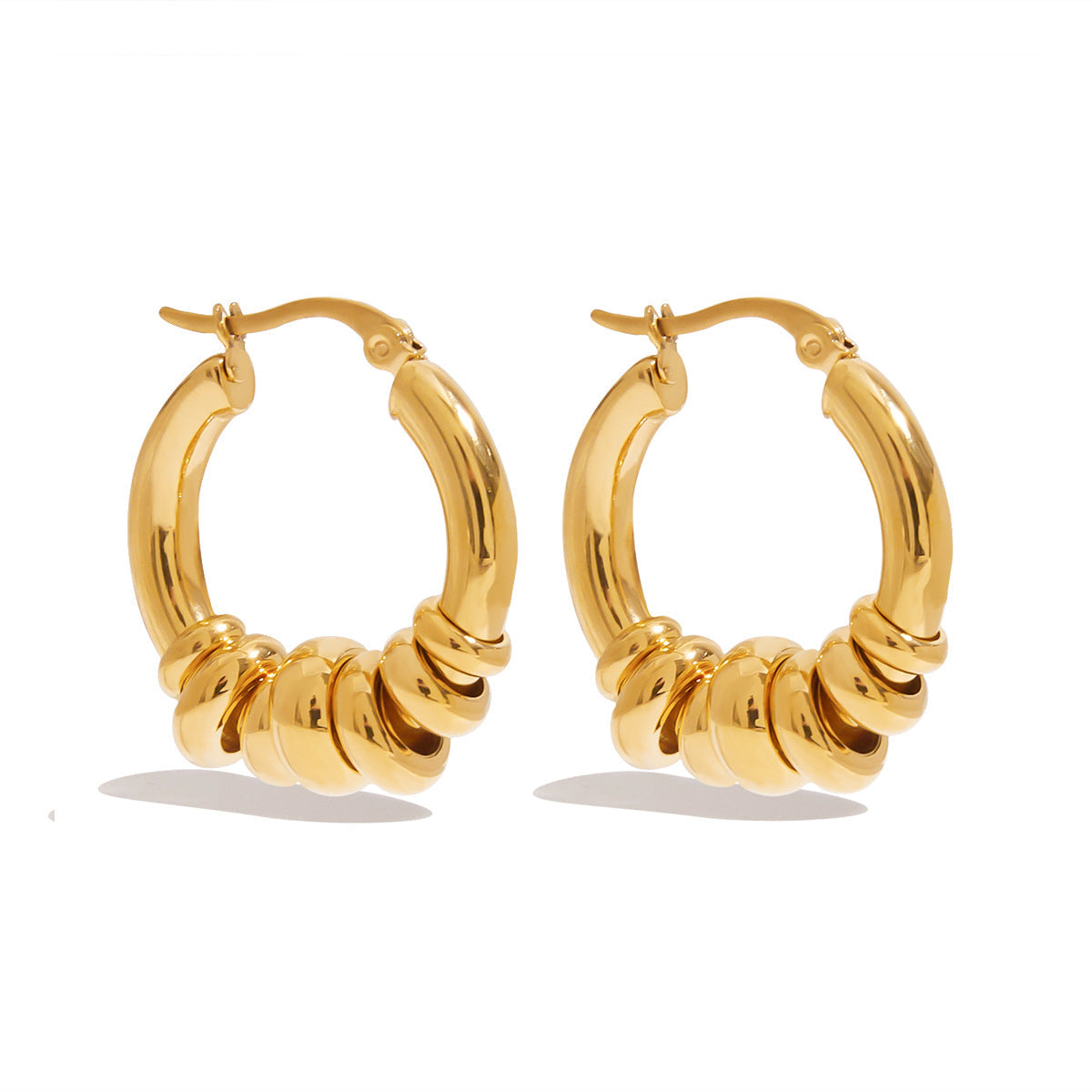 Geometric Interlocking Ring Earrings | Quiet Sculptural Elegance Modern Poise