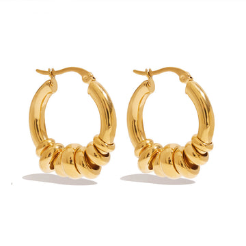 Geometric Interlocking Ring Earrings | Quiet Sculptural Elegance Modern Poise