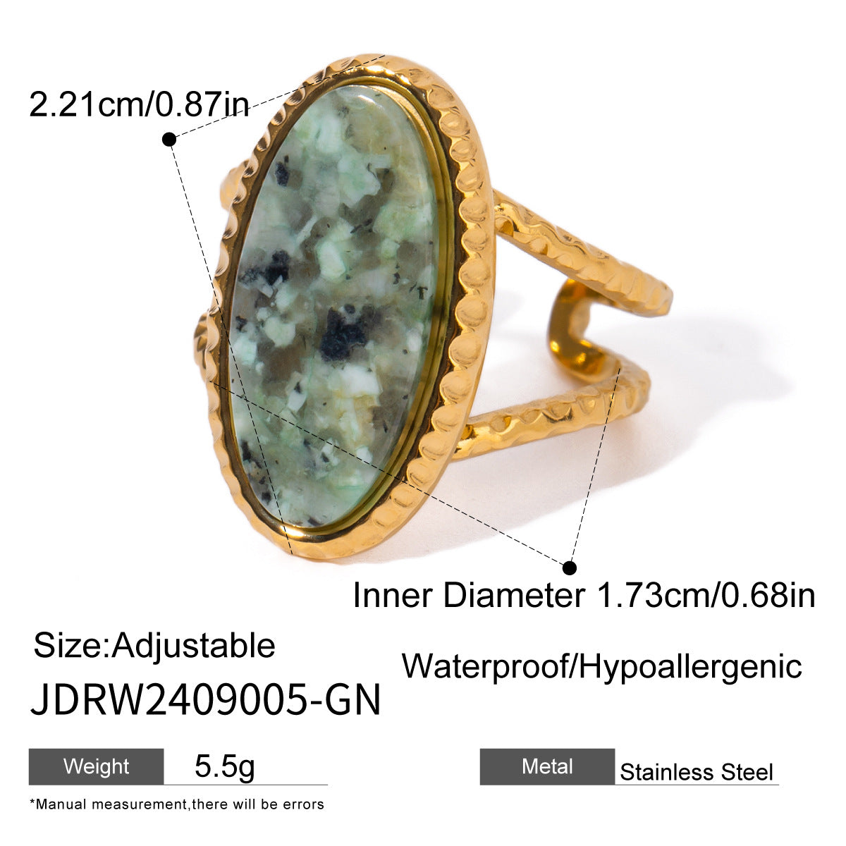 Adjustable Oval Turquoise Tiger's Eye Ring | Effortless Everyday Luxury