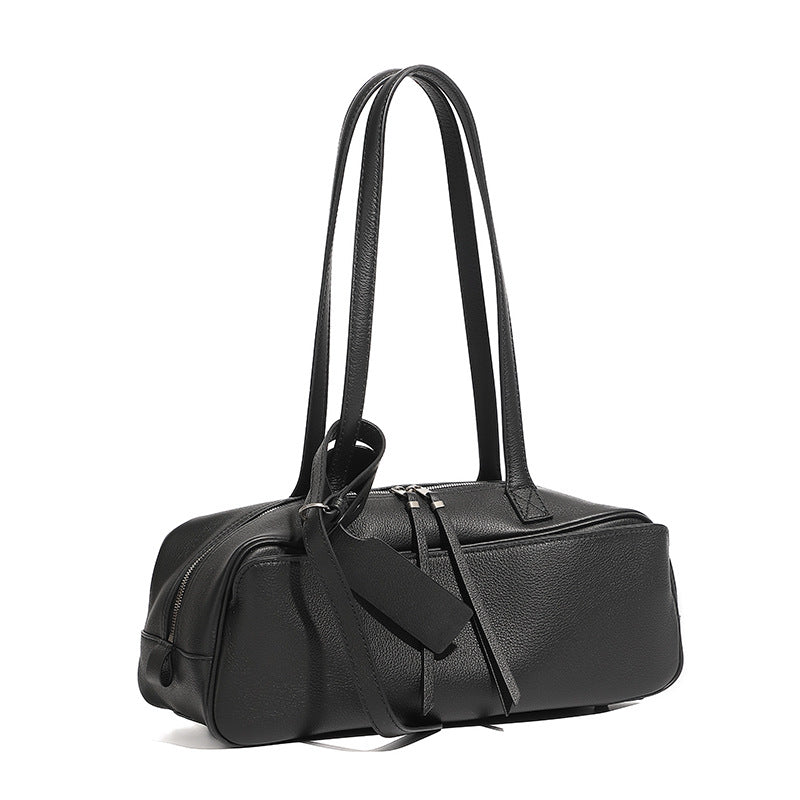 Women’s Genuine Pebbled Leather Shoulder Handbag | Effortless Everyday Elegance