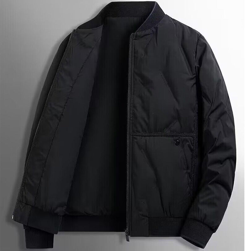 Men’s Quilted Puffer Bomber Jacket | Quiet Winter Elegance