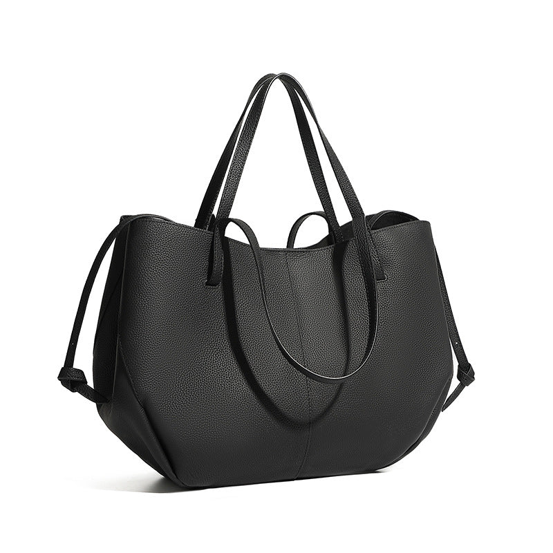 Women’s Pebbled Leather Tote Bag With Pouch | Effortless Sophistication