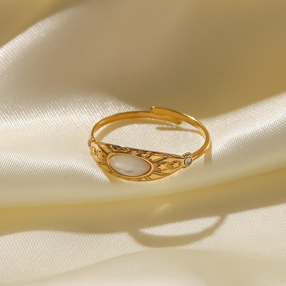 Women’s Stainless Steel Ring | French Retro Parisian Elegance