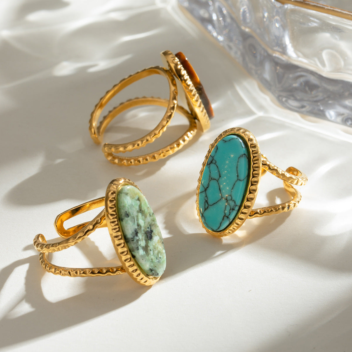 Adjustable Oval Turquoise Tiger's Eye Ring | Effortless Everyday Luxury