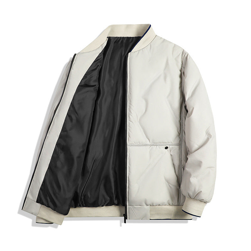 Men’s Quilted Puffer Bomber Jacket | Quiet Winter Elegance