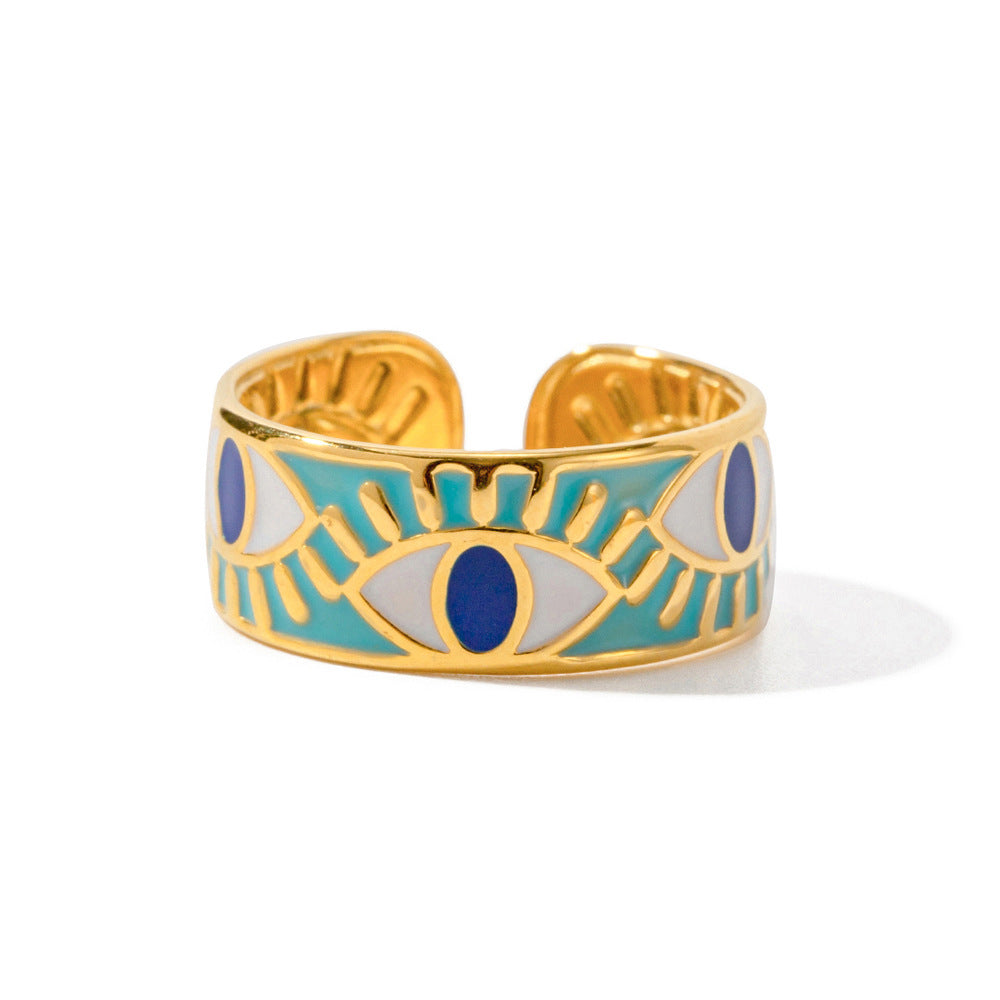 French Retro Devil's Eye Ring | Effortless Parisian Elegance