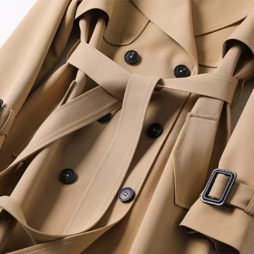Double-Breasted Belted Trenchcoat | Quiet Luxury Autumn Elegance