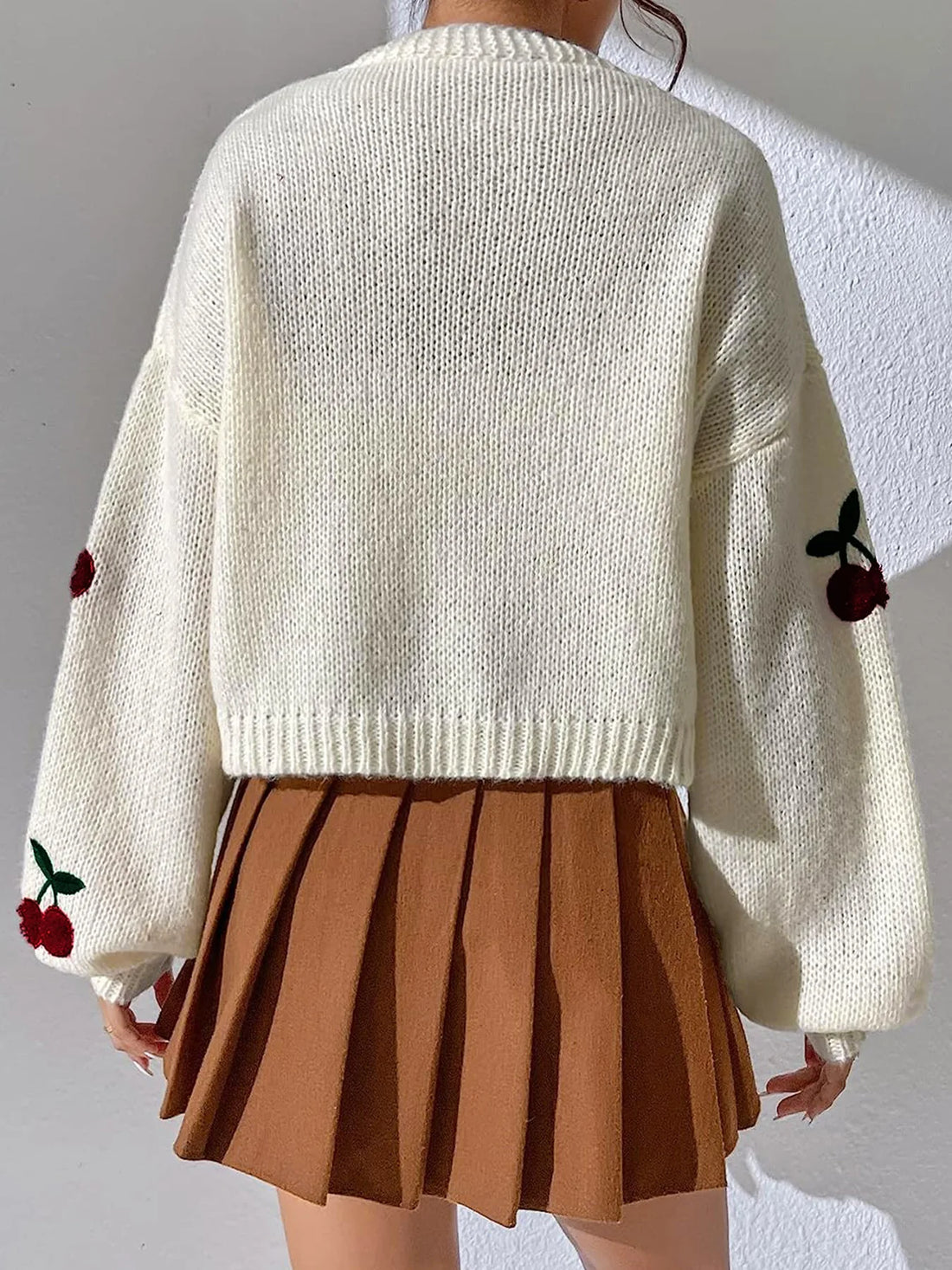 Cherry Embroidered Knit Cardigan | Playful Elegance And Timeless Style