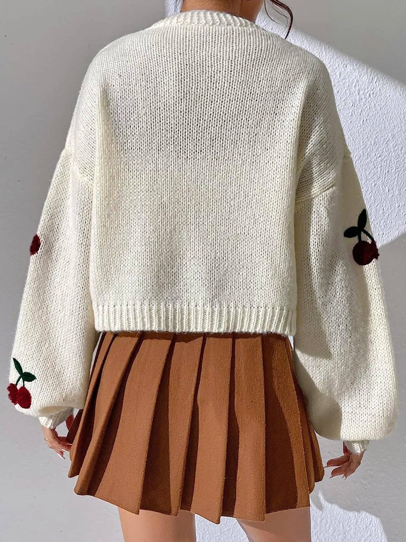 Cherry Embroidered Knit Cardigan | Playful Elegance And Timeless Style