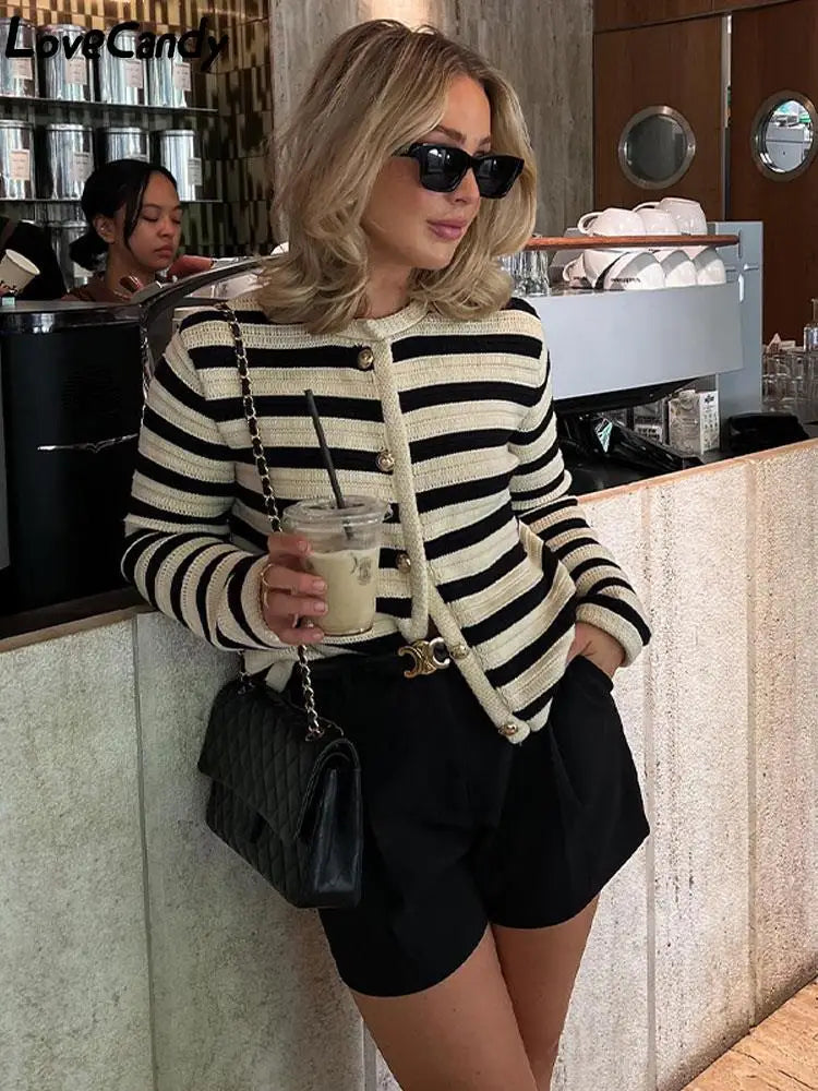 Striped Knit Cardigan | Ultra-Soft Warmth and Effortless Elegance