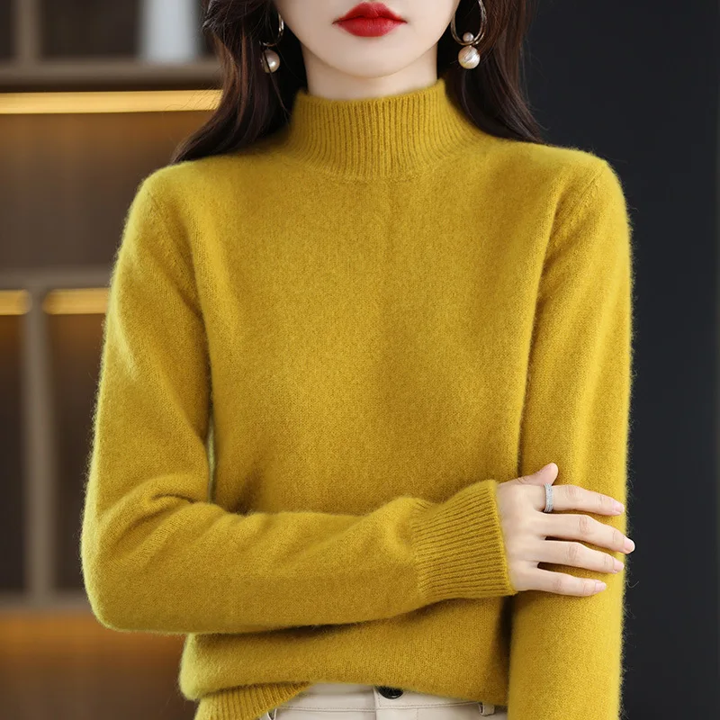 Lightweight Knit Jumper | Slim Mock-Neck Effortless Luxury