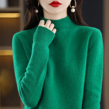 Lightweight Knit Jumper | Slim Mock-Neck Effortless Luxury