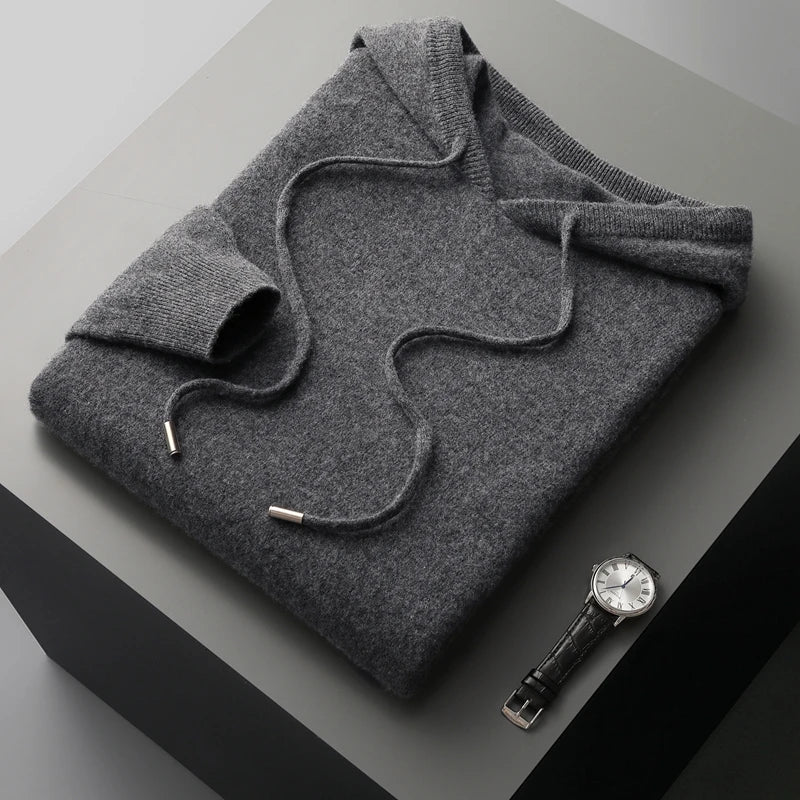 Men’s Knit Hoodie | Refined Long-Sleeve Layering Warmth