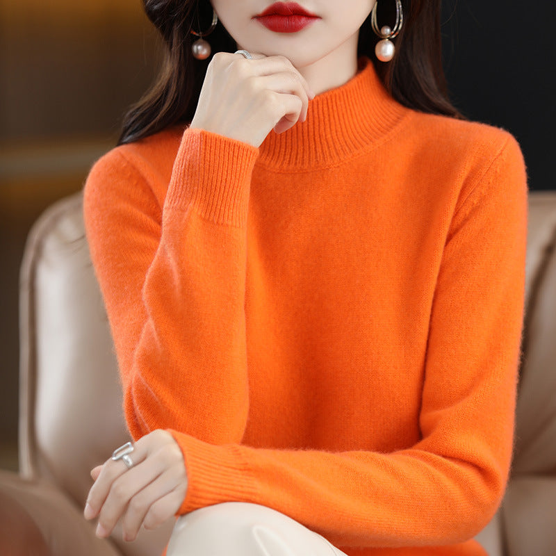 Lightweight Knit Jumper | Slim Mock-Neck Effortless Luxury