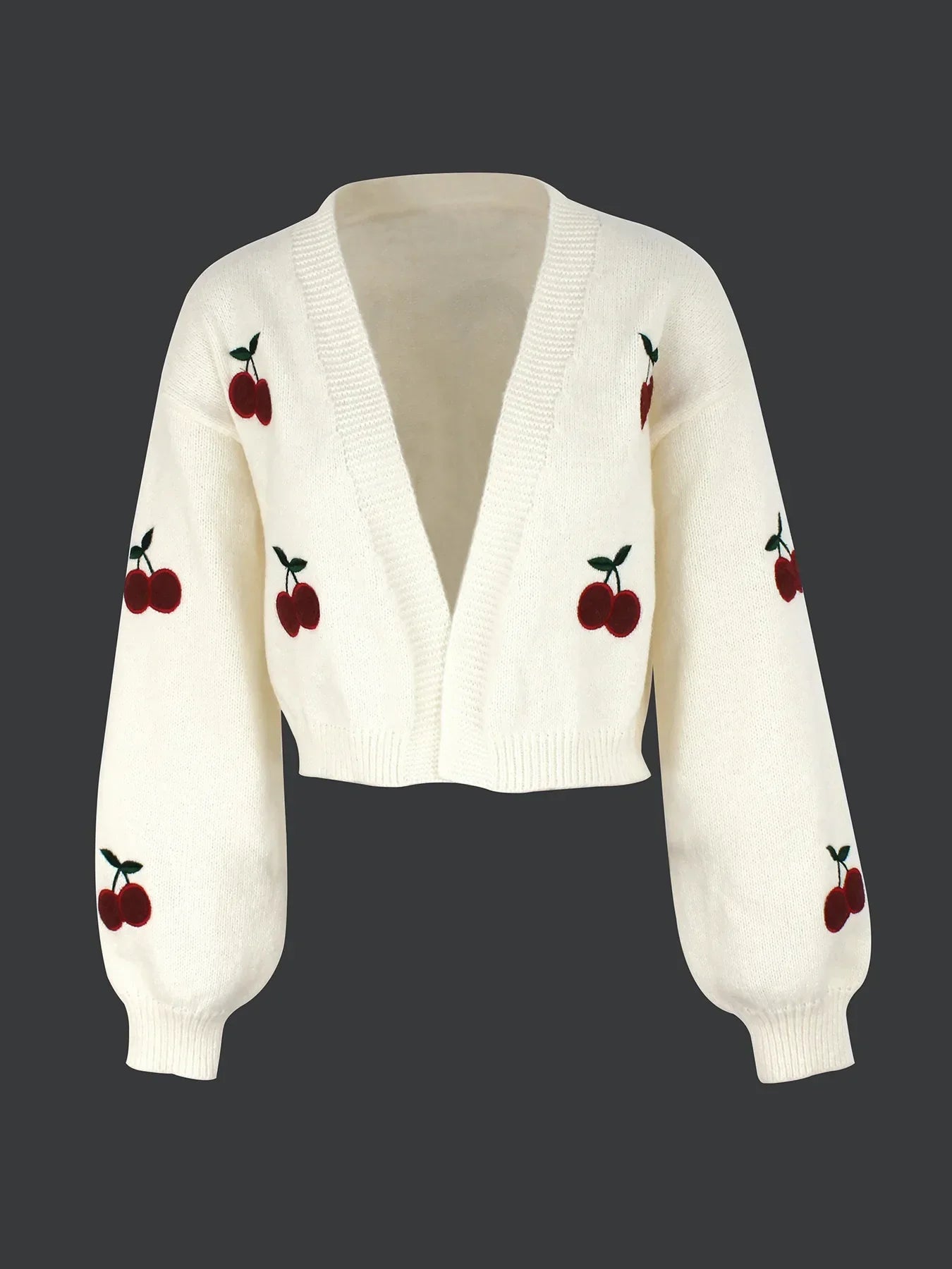 Cherry Embroidered Knit Cardigan | Playful Elegance And Timeless Style