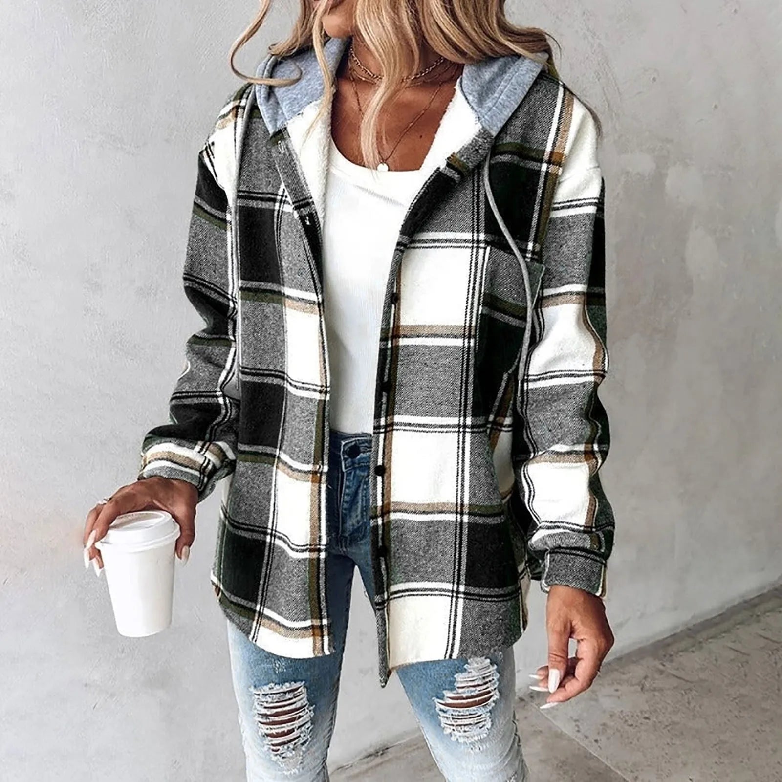 Soft-Lined Plaid Jacket | Cozy Transitional Layering With Quiet Elegance
