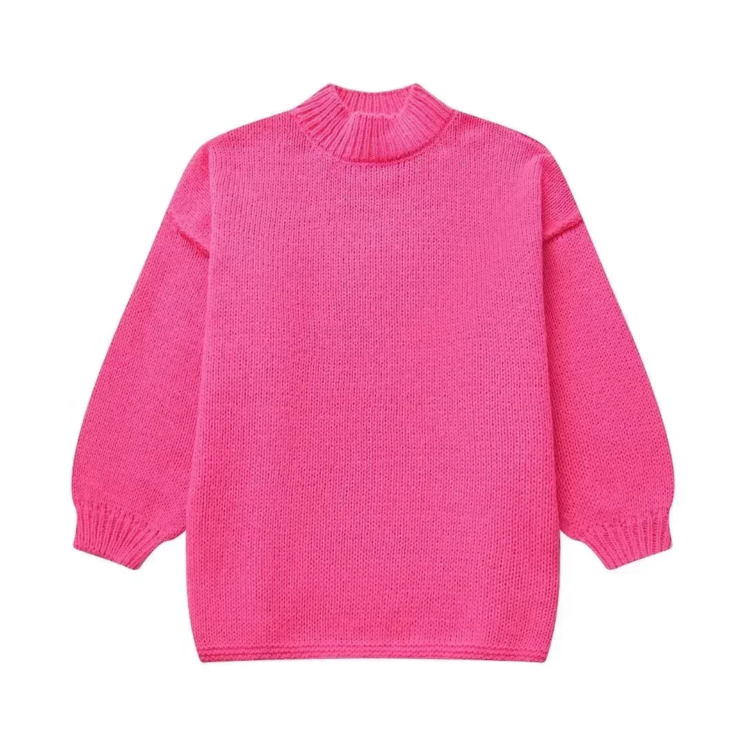 Oversized Chunky Knit Sweater | Cozy Balloon-Sleeve Autumn Elegance