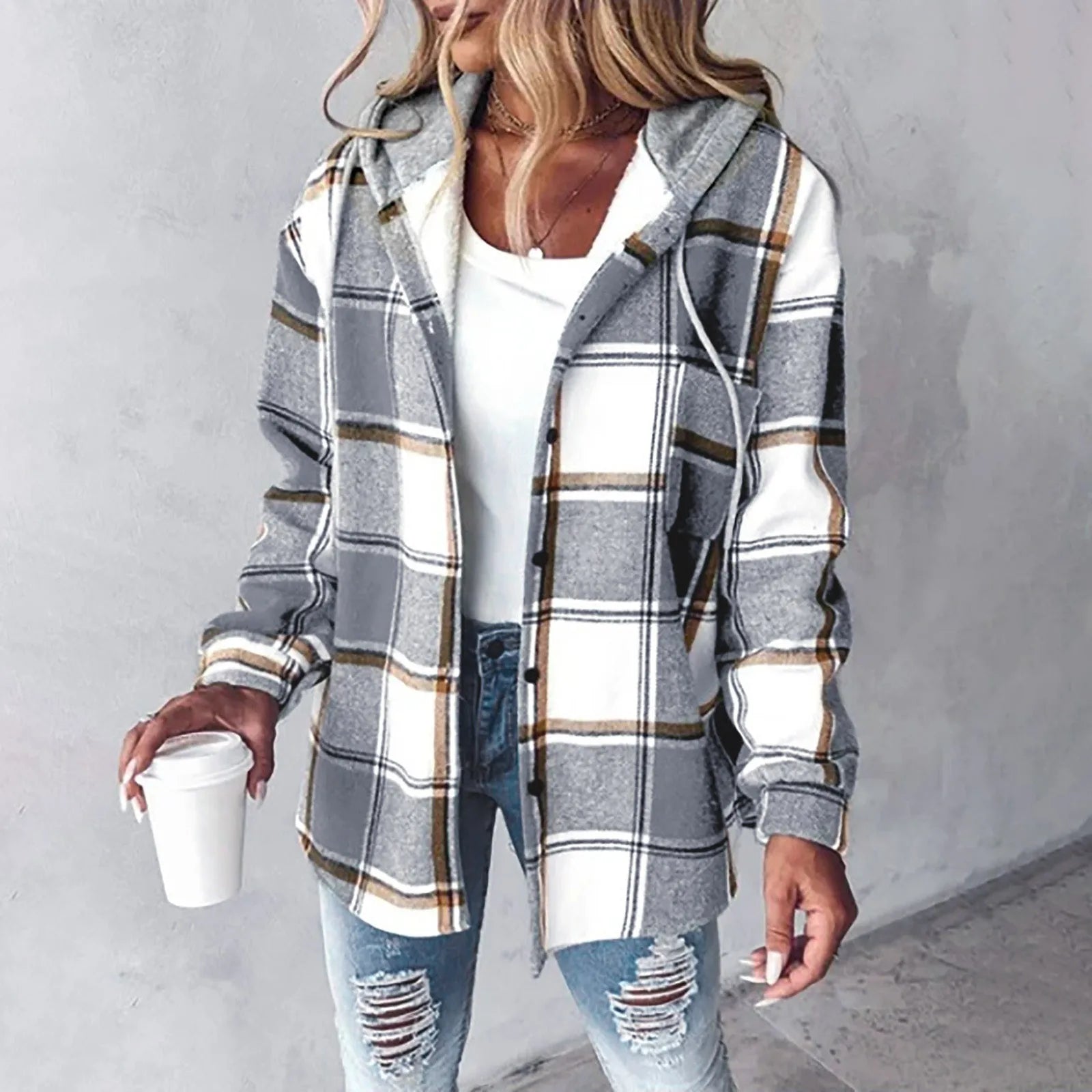 Soft-Lined Plaid Jacket | Cozy Transitional Layering With Quiet Elegance