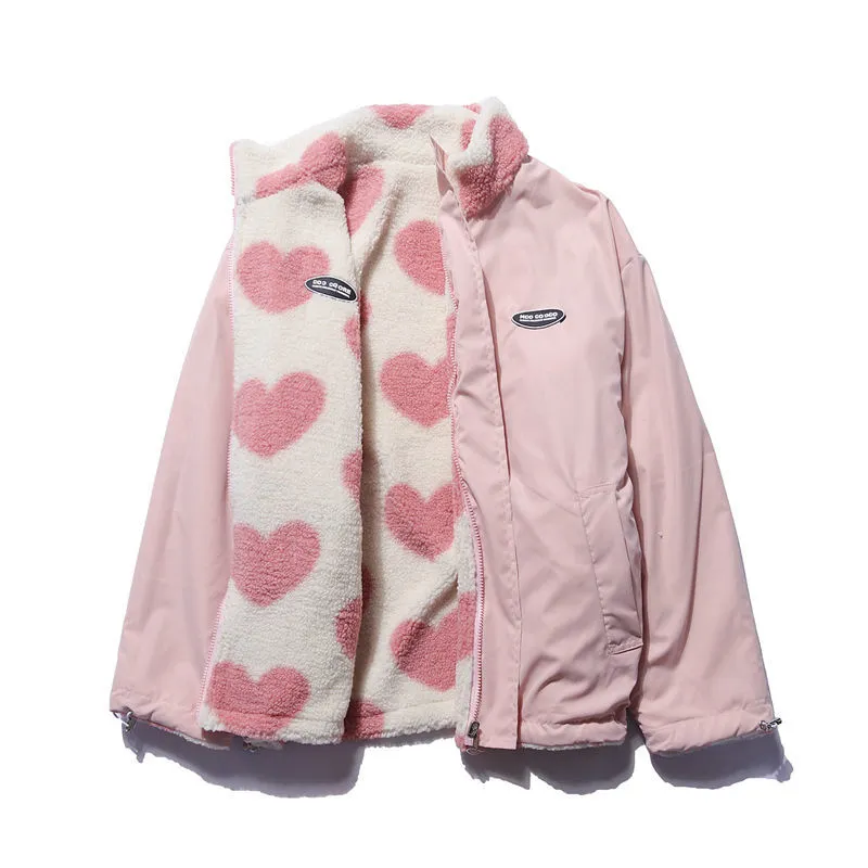 Double-Sided Heart Coat | Romantic Warmth With Chic Versatility