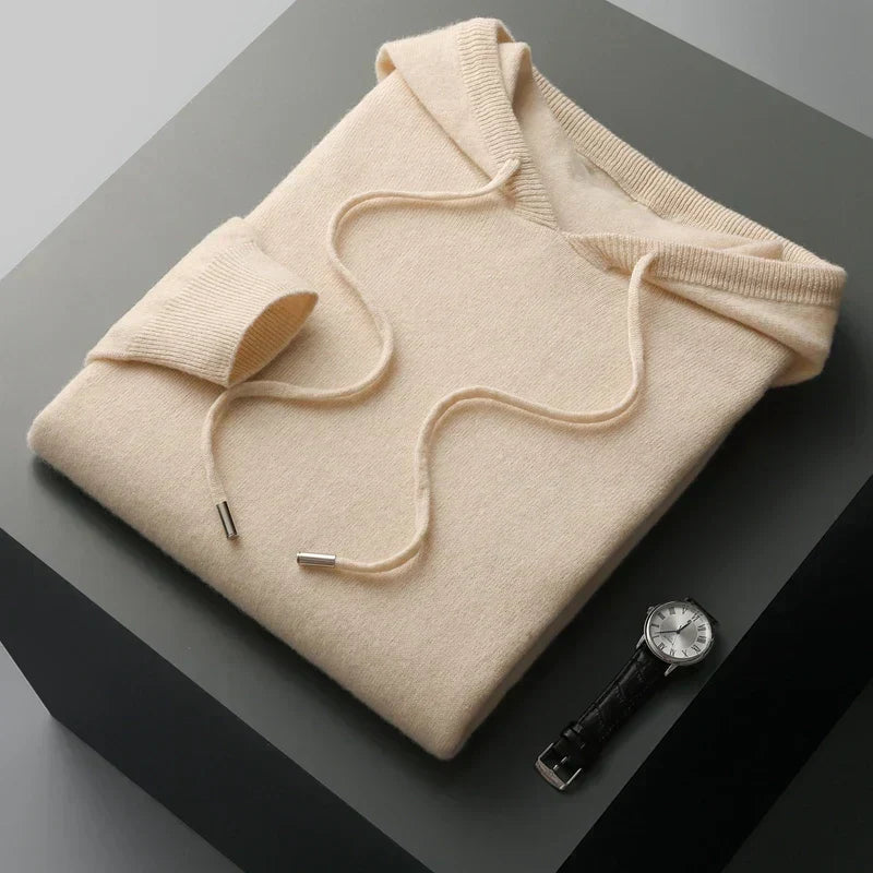 Men’s Knit Hoodie | Refined Long-Sleeve Layering Warmth