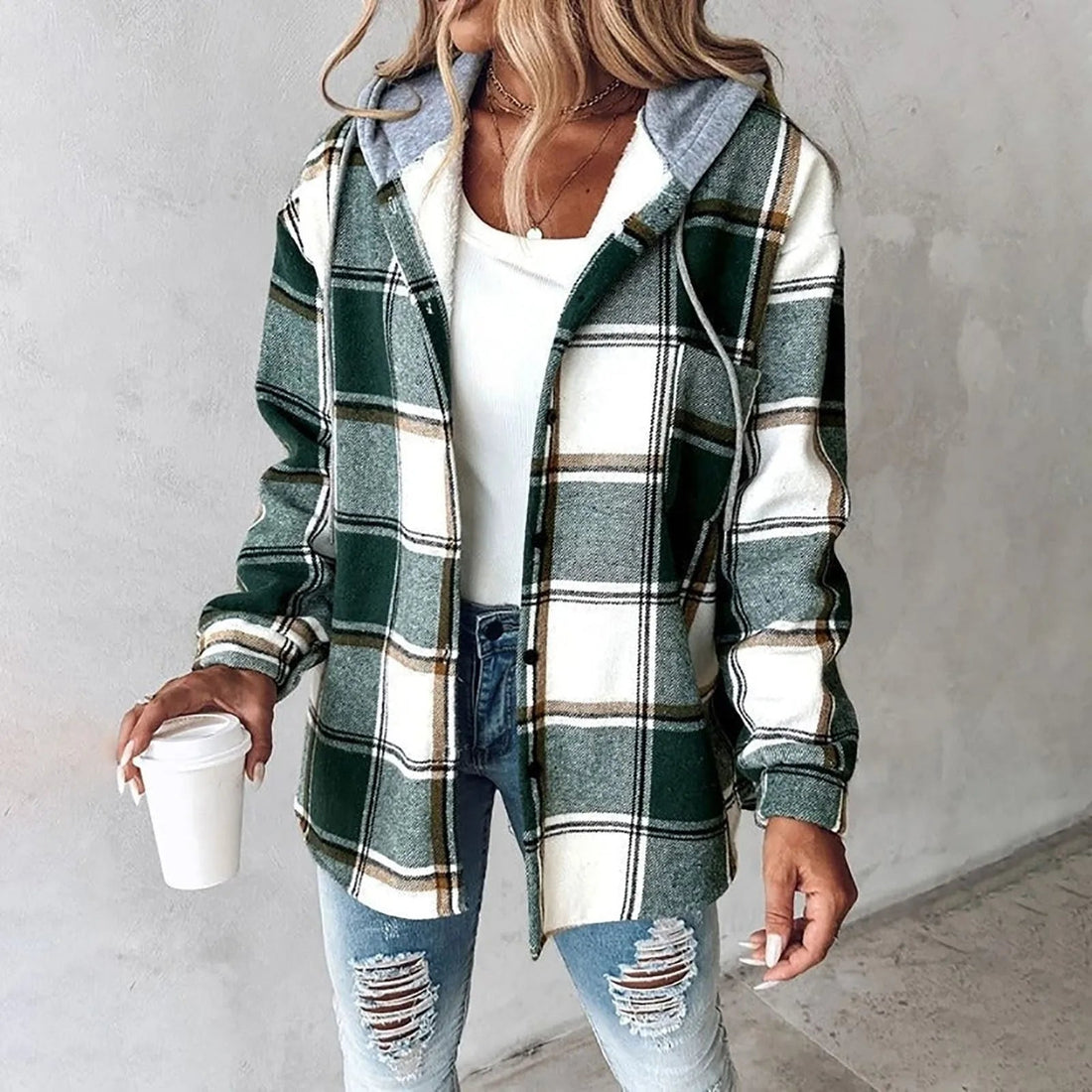 Soft-Lined Plaid Jacket | Cozy Transitional Layering With Quiet Elegance